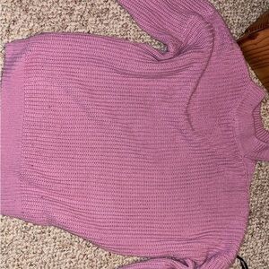 Forever 21 Off-the-Shoulder Dusty Pink Knit Sweater